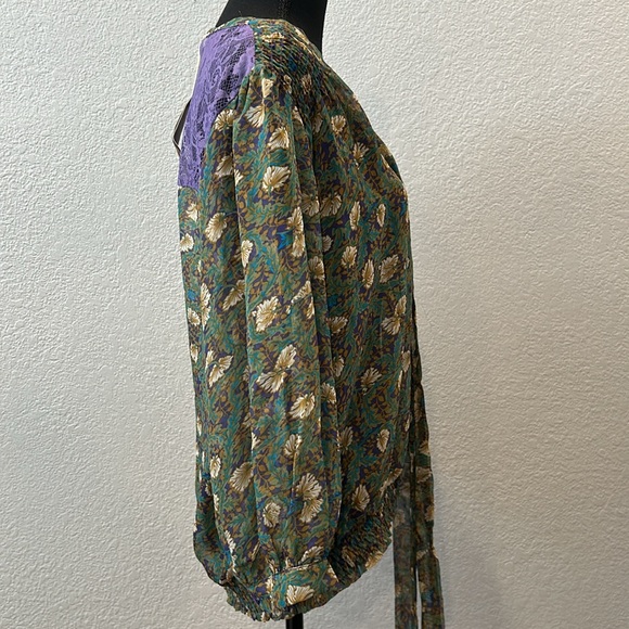 NWT Gibson floral blouse with 3/4 sleeves - Picture 6 of 10